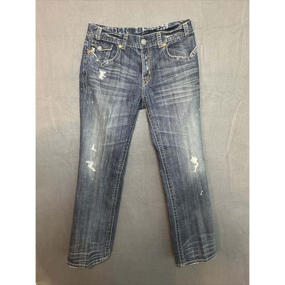 MEK Denim Men's Jeans Size 36/34 Seville Bootcut Distressed